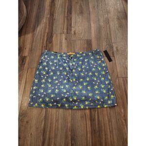 New! Casual Designs Denim‎ Skort with Lemon Designs Women's Size 22